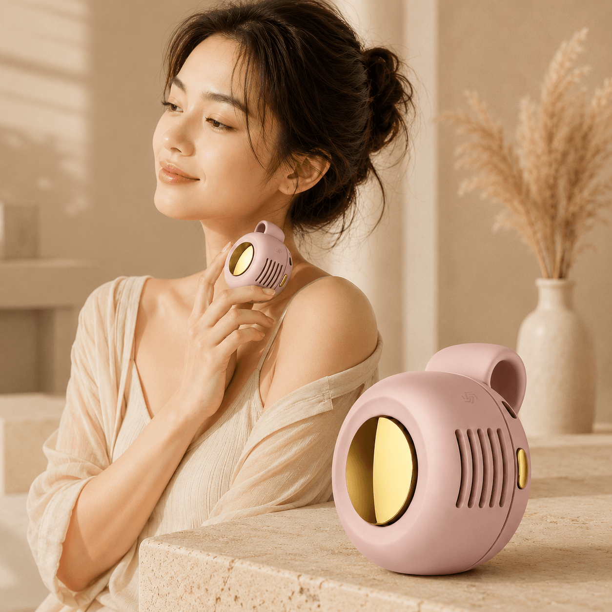 Portable Mini Fan — Blush Pink